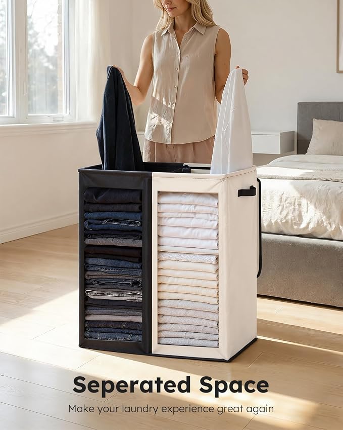 SOLEDI Large Double Laundry Hamper - Image 3
