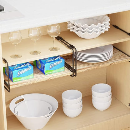 SpaceAid Cabinet Shelf Organizers 2 Pack, Kitchen Counter Organizer Rack Under - Image 5