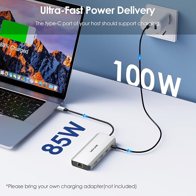 Laptop Docking Station, 12 in 1 Triple Display USB C Hub - Image 7
