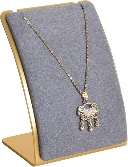 GemeShou Grey Necklace display stand, Velvet Jewelry necklace display holder by GemeShou