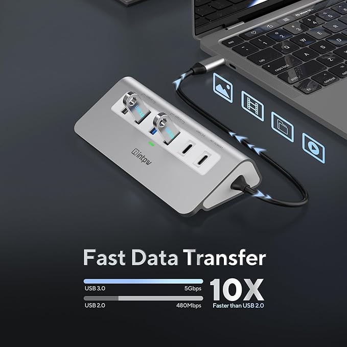 intpw USB C Hub, P9 USB C Hub Multiport Adapter - Image 4