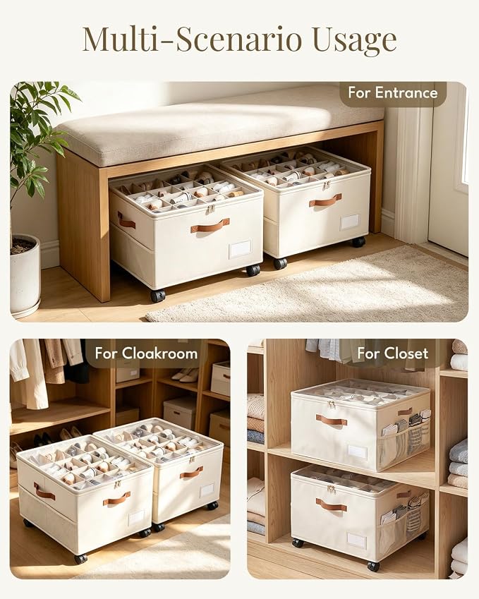 Shoe Organizer for Closet with Wheels - Image 5