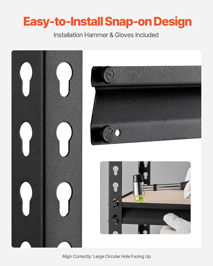 VEVOR Storage Shelves, 2000 lbs, 5 Tier Garage Storage Shelving - Image 7