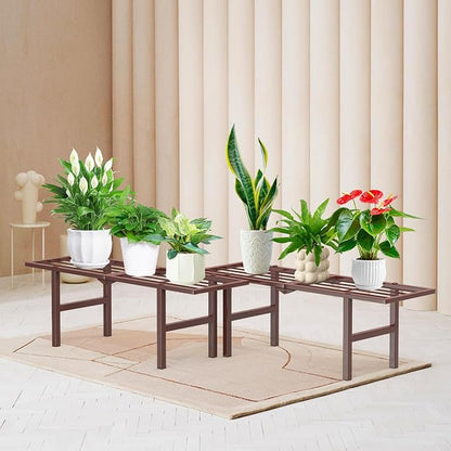 2 Pack Metal Plant Stand Outdoor Indoor, 1 Tier Folding Tiered Flower Plant - Image 2