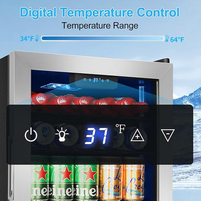 Beverage Refrigerator 126 Can, Mini Beverage Fridge Small Beverage Cooler - Image 4