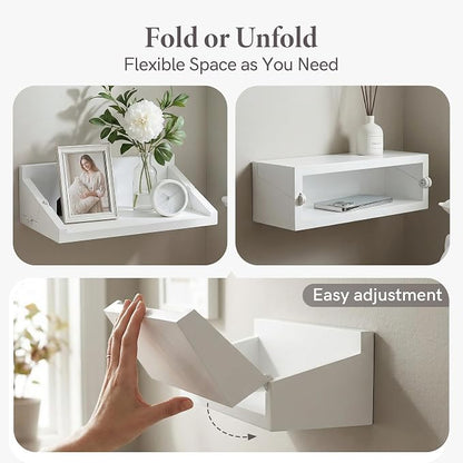 SUMGAR Floating Nightstand White Modern Bedside Table Organiser Fully Assembled - Image 4