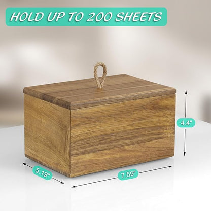 Bivvclaz Dryer Sheet Holder, Acacia Wood Laundry Sheets Container, Laundry Room - Image 2
