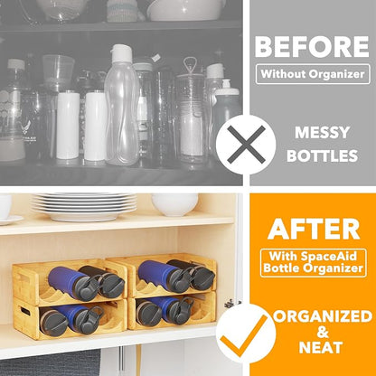 SpaceAid Bamboo Water Bottle Organizer - Image 2