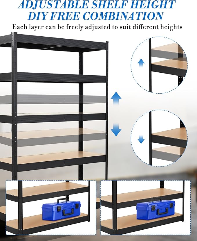 Garage Storage Shelves, Loads 2500 LBS, Metal Storage Utility Racks - Image 6