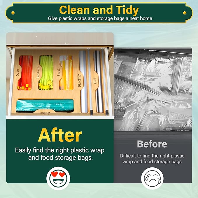 KOCWELL Bag Organizer and Plastic Wrap Dispenser - Image 5