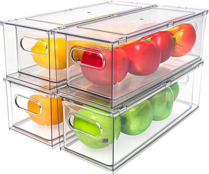 MANO Fridge Drawer Pull Out Stackable Bins - Image 7