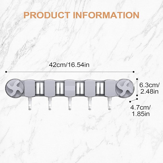 Broom Holder - Wall Mount Rack, Suction Utility Stand, Sturdy Easy Install - Image 2