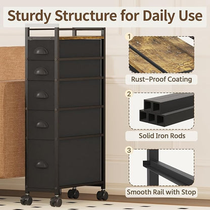 LASZOLA Narrow Cabinet Slim Storage Cart - Image 5