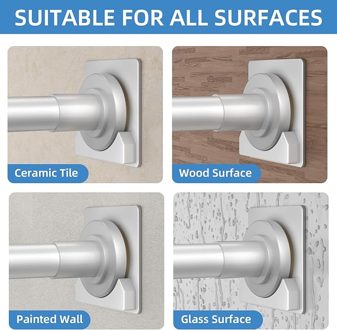 CorkLatta Matte Silver Shower Curtain Rod, 1 Inch Diameter Stainless Steel - Image 4