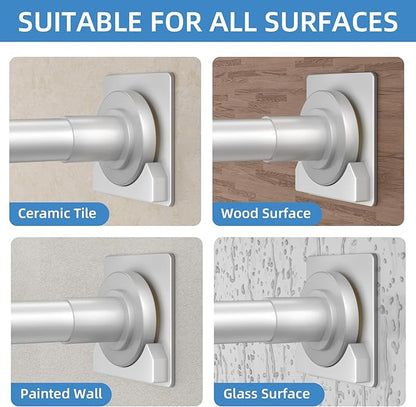 CorkLatta Matte Silver Shower Curtain Rod, 1 Inch Diameter Stainless Steel - Image 4