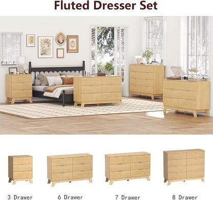 Fluted Dresser for Bedroom, 8 Drawer Dresser for Closet Organizer and Storage - Image 9