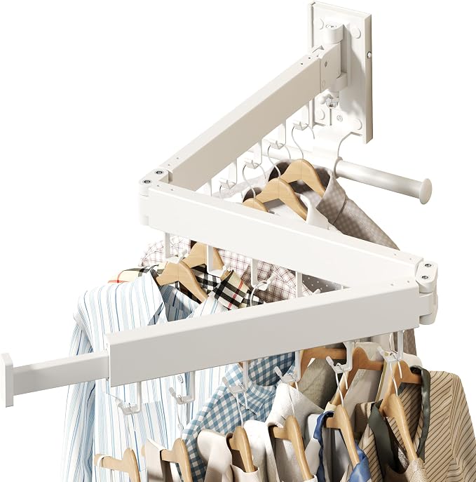 HEILAIYI Wall Mounted Clothes Hanger, Clothes Drying Rack, Laundry Drying Rack - Image 3