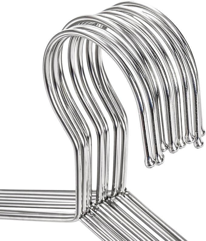 Tosnail 50 Pack Stainless Steel Strong Wire Metal Hangers Heavy Duty Clothes - Image 3