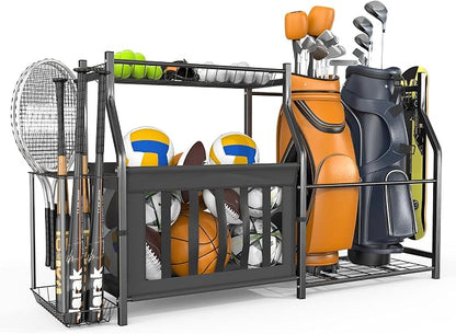 WALMANN Garage Sports Equipment Organizer, Ball Storage Stand, Indoor Golf Bags by WALMANN