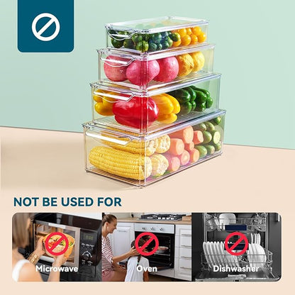 4 Piece Refrigerator Organizer Bins, Stackable - Image 5