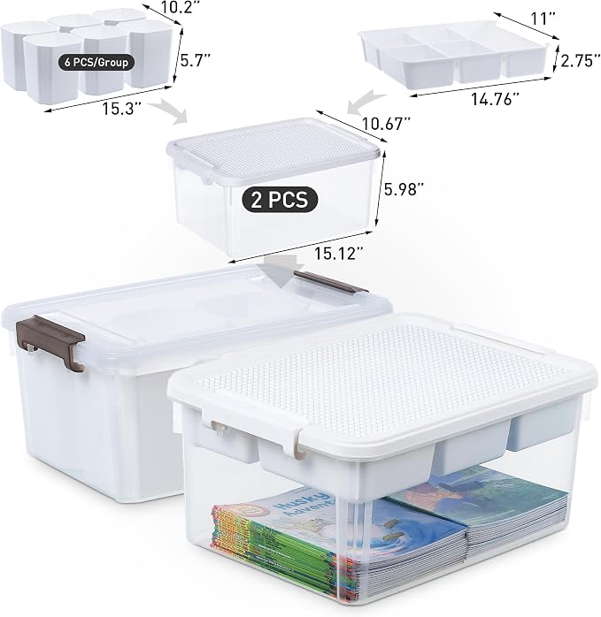 Citylife 17 QT Plastic Storage Bins Clear Storage Box - Image 9