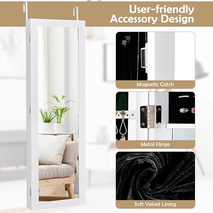 HAPPYGRILL Wall Mounted Jewelry Cabinet - Image 4
