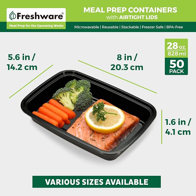 Freshware Meal Prep Containers 1 Compartment Food Storage Containers - Image 3