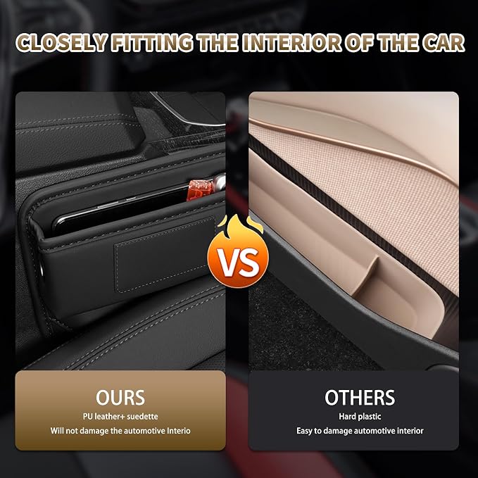 Kwak's 2 Pack Car Seat Gap Filler Organizer - Image 6