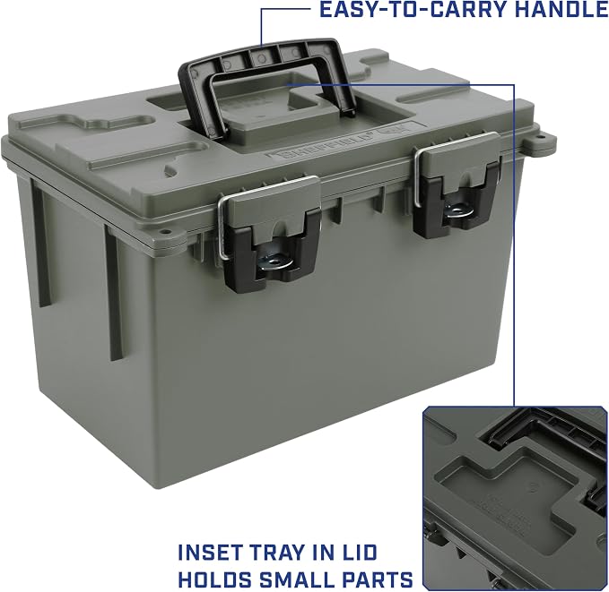 Sheffield XL Ammo Box Made in USA, Stackable Lockable Ammo Storage Box | 2 Pack - Image 8