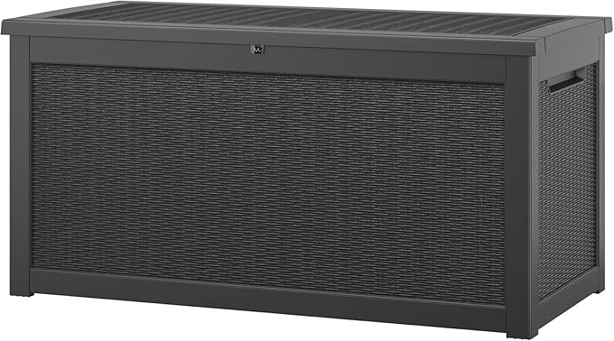 NUNU LAB Outdoor Storage Box, 320 Gallon Deck Box, Resin Waterproof Outside by NUNULAB