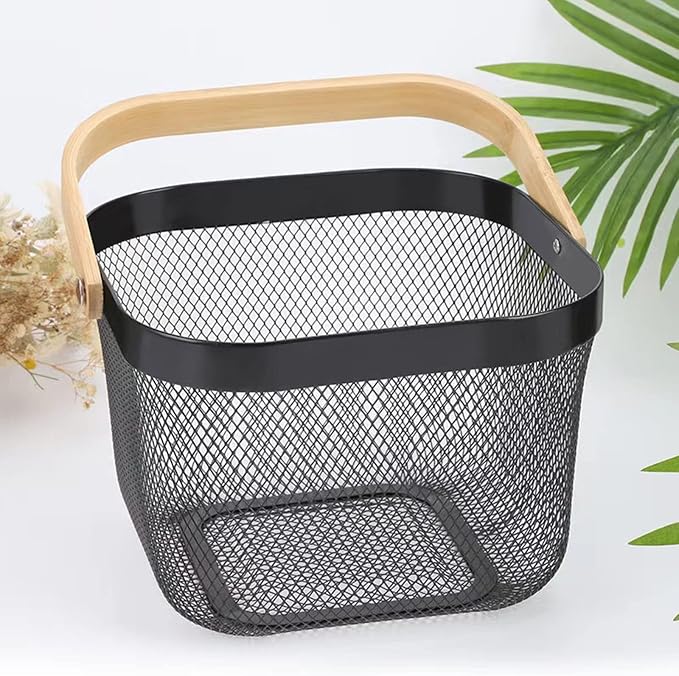 AJIODA Metal Mesh Steel Basket, Storage Organizer Basket Multi-functional - Image 8