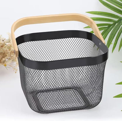 AJIODA Metal Mesh Steel Basket, Storage Organizer Basket Multi-functional - Image 8
