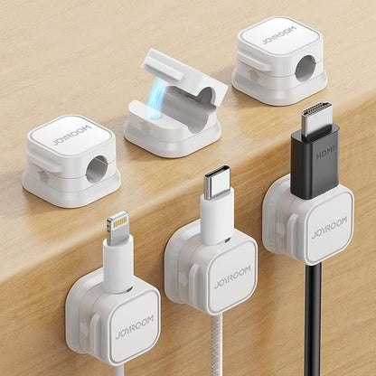 6 Pack Magnetic Cable Clips Cord Holder, Under Desk Cable Management, JOYROOM by JOYROOM