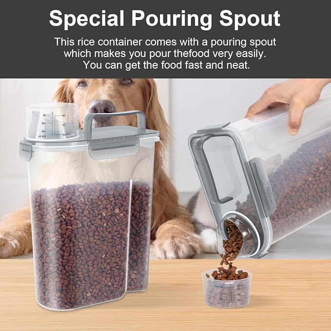 5-7Lbs Cat Dog Storage Container, Portable Pet Food Containers - Image 2