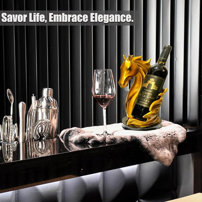 Wine Bottle Holder Wine Racks Tabletop Horse Statue as Home Kitchen Wine Cellar - Image 7