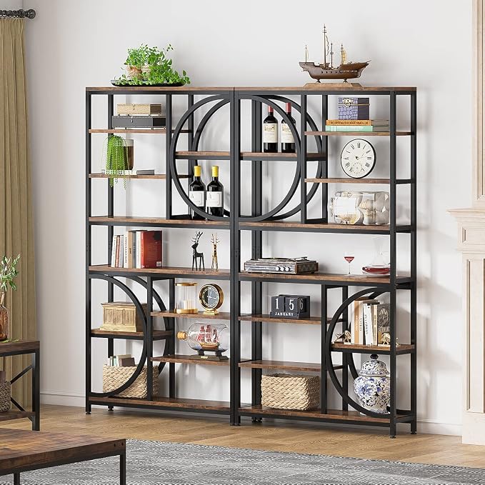 Tribesigns Bookshelf, Industrial 8-Tier Etagere Bookcases, 77-Inch Tall Book - Image 4