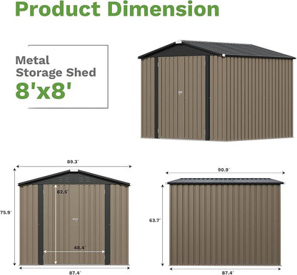 Patiowell 8x8 FT Storage Shed - Image 2