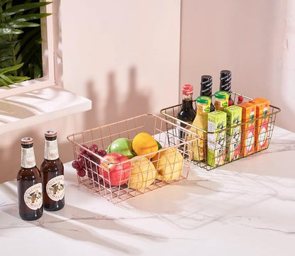 JUNCHU CHERRY Wire Kitchen Storage Basket 4 Packs, Perfect Pantry Organization - Image 6