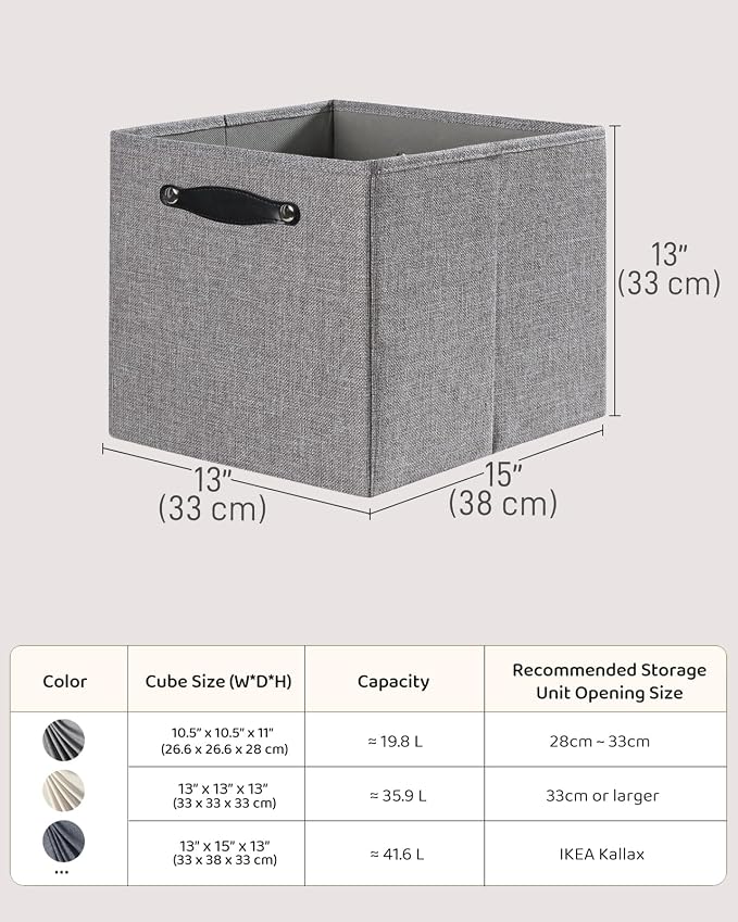 Foldable Fabric Storage Bins Cubes, Dim Gray, 4 Pack - Image 6