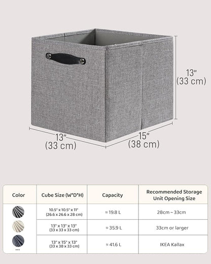 Foldable Fabric Storage Bins Cubes, Dim Gray, 4 Pack - Image 6