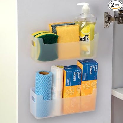 2 Pcs Kitchen Cabinet Door Organizer, Adhesive Mount Inside Cabinet Door Storage by Unknown