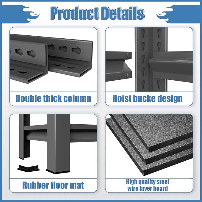 Heavy Duty Steel Metal Shelving Storage Shelves - Image 3