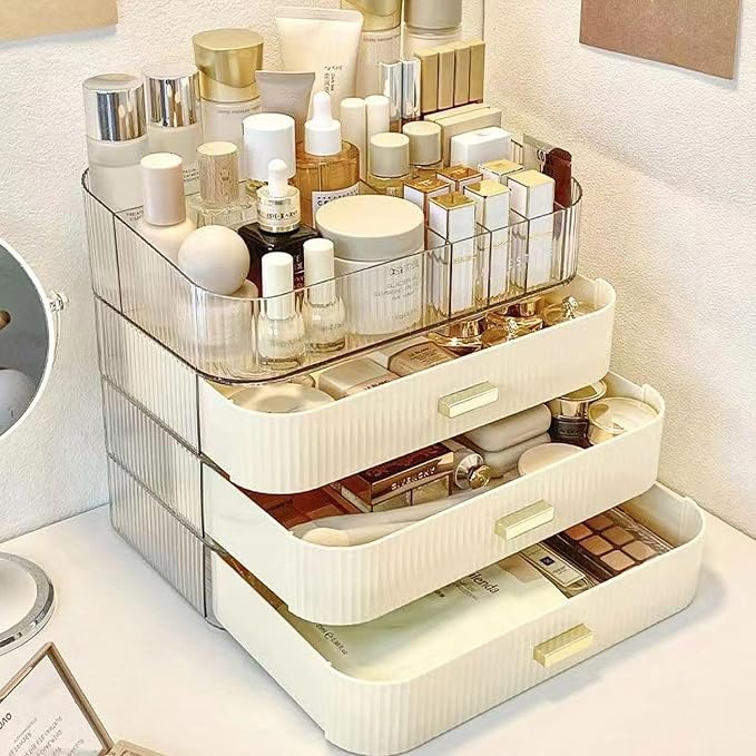 MIUOPUR Makeup Organizer with Stackable Drawers, Bathroom Vanity Organizers and - Image 6