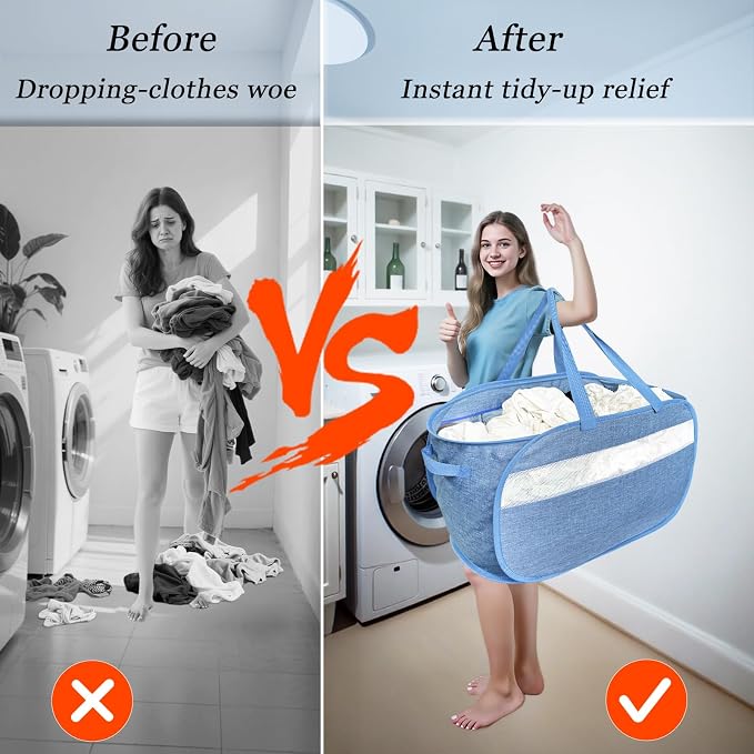 100L Mesh Pop Up Laundry Hampers - Image 7