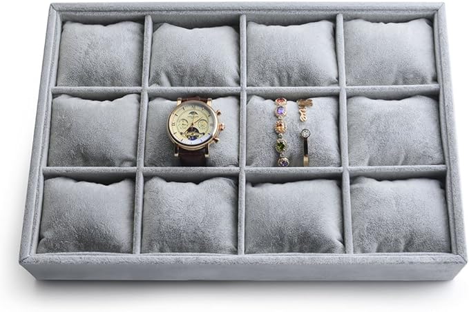 Oirlv Premium Velvet 12 Grid Jewelry Organizer Tray by Oirlv