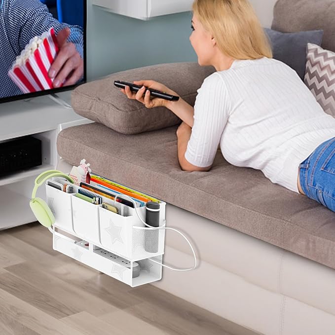 homyfort Bedside Caddy Organizer, Dual-Purpose Bedside Storage - Image 9