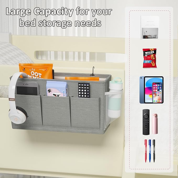 Dual-purpose Bedside Caddy Bedside Organizer, Bed Caddy - Image 5