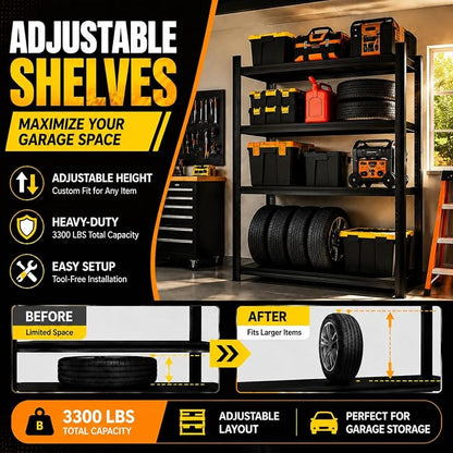 Garage Shelving, Heavy Duty Storage Shelves, Adjustable Boltless Units | Metal - Image 6