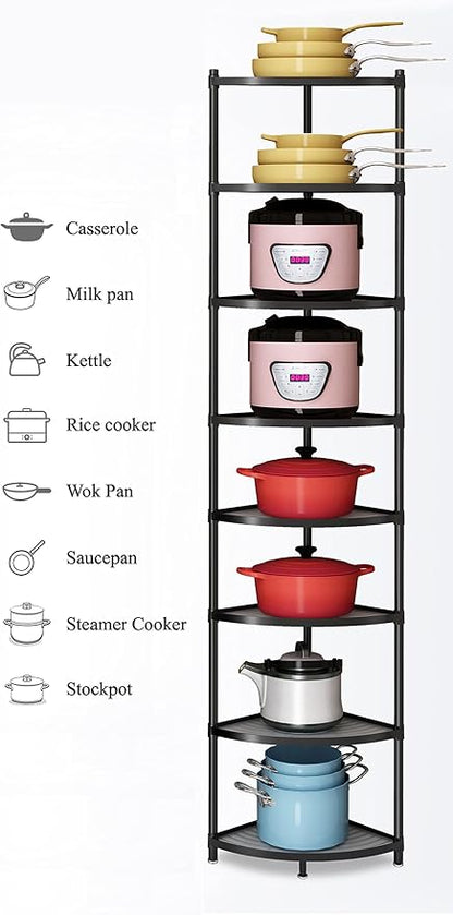 8-Tier Kitchen Pot Rack, Cookware Stand Storage Organizer ，Multi-Layer Corner - Image 3