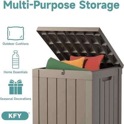 50 Gallon Waterproof Resin Deck Box, UV Resistant Outdoor Storage - Image 5